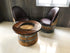 Mesa de centro de medio barril con tapa de cristal extraíble - Mesa de almacenamiento de barril de vino, whisky y bourbon - Muebles rústicos