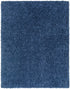 Alfombra peluda Faina de color azul oscuro liso lavable