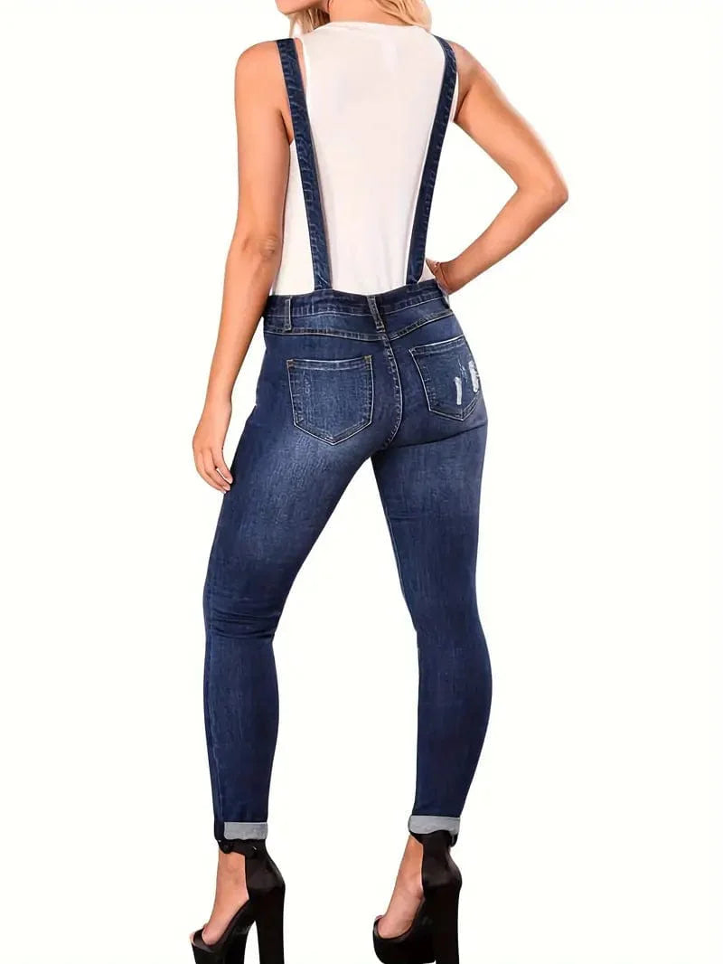 Women's Denim Bell Bottom Overalls