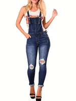 Women's Denim Bell Bottom Overalls