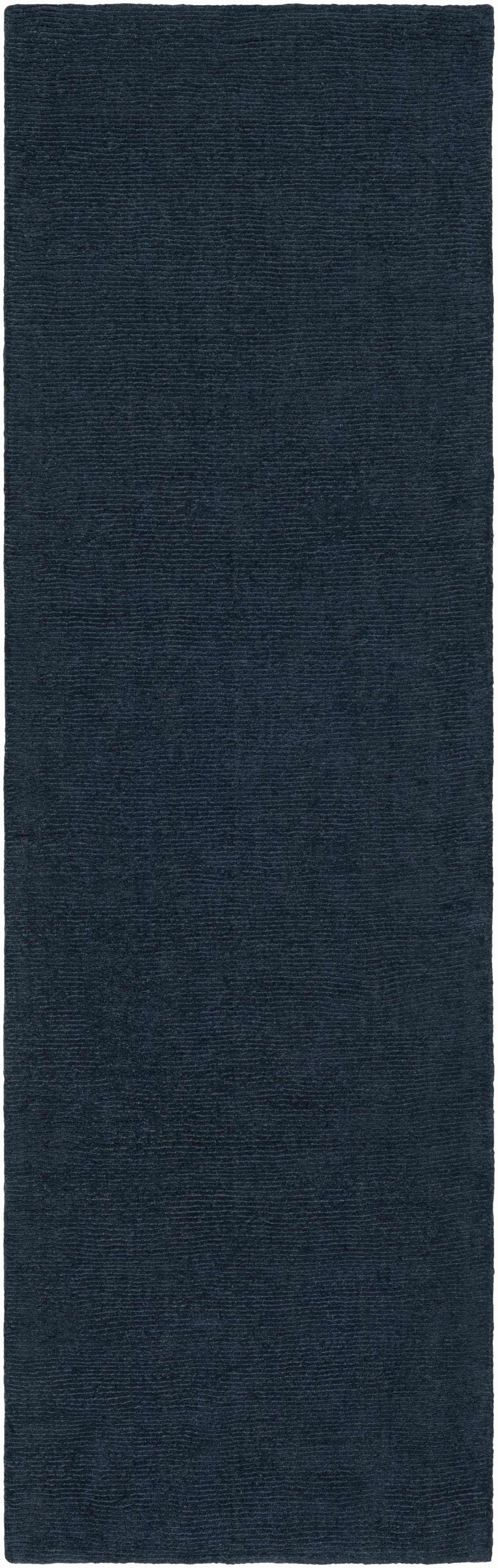 Brockton Solid Wool Dark Blue Area Rug