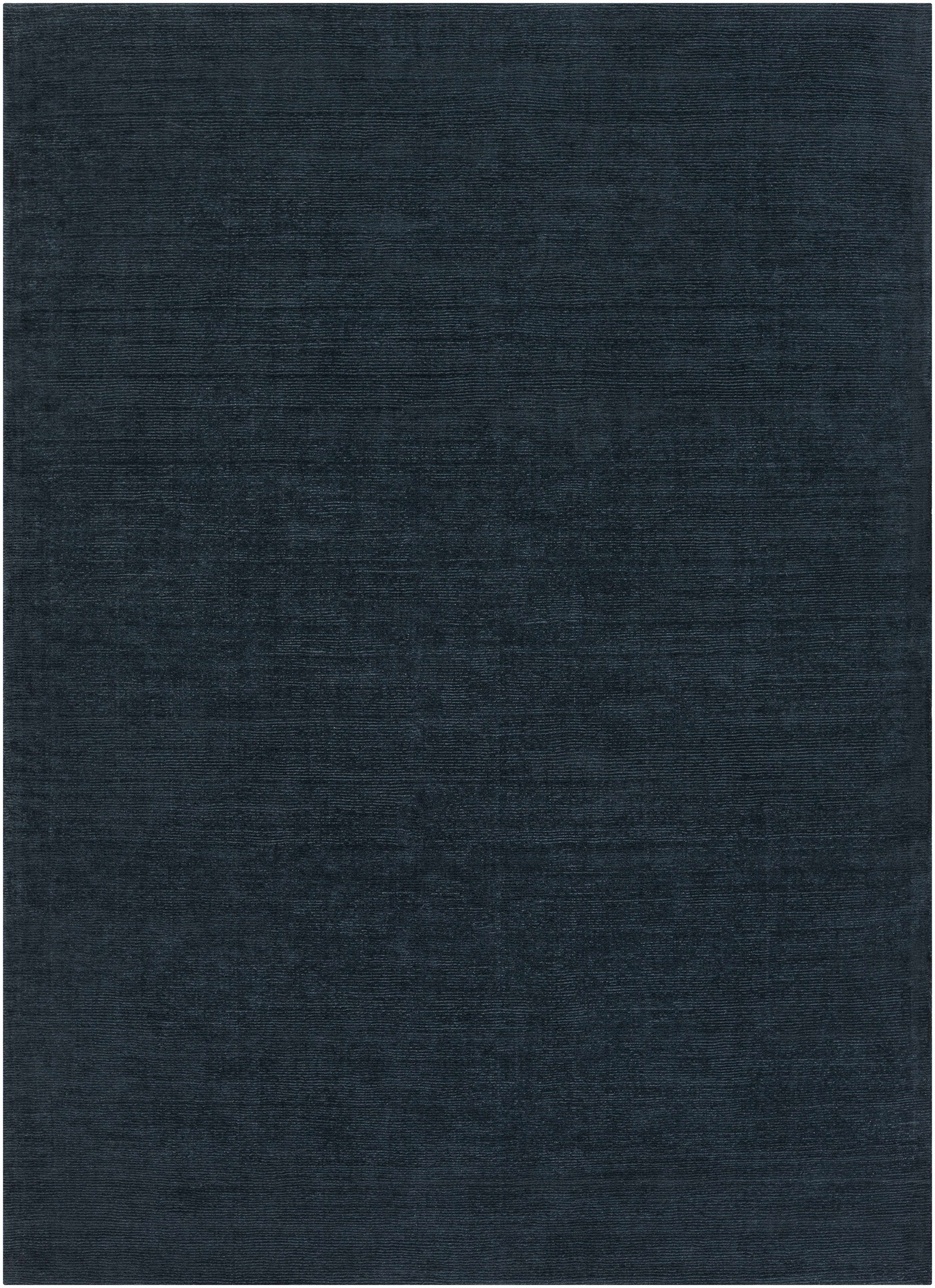 Brockton Solid Wool Dark Blue Area Rug