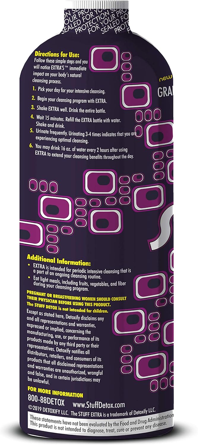Limpiador herbal Detoxify Extra Stuff de uva - 20 onzas líquidas
