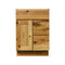 Mueble de baño con lavabo individual estilo shaker de nogal de 24 pulgadas y cajones a la derecha
