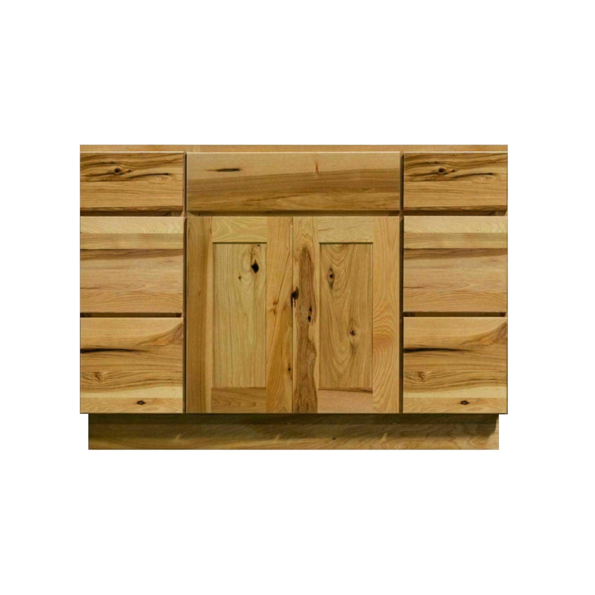Mueble de baño con lavabo individual estilo shaker de nogal de 54 pulgadas y cajones