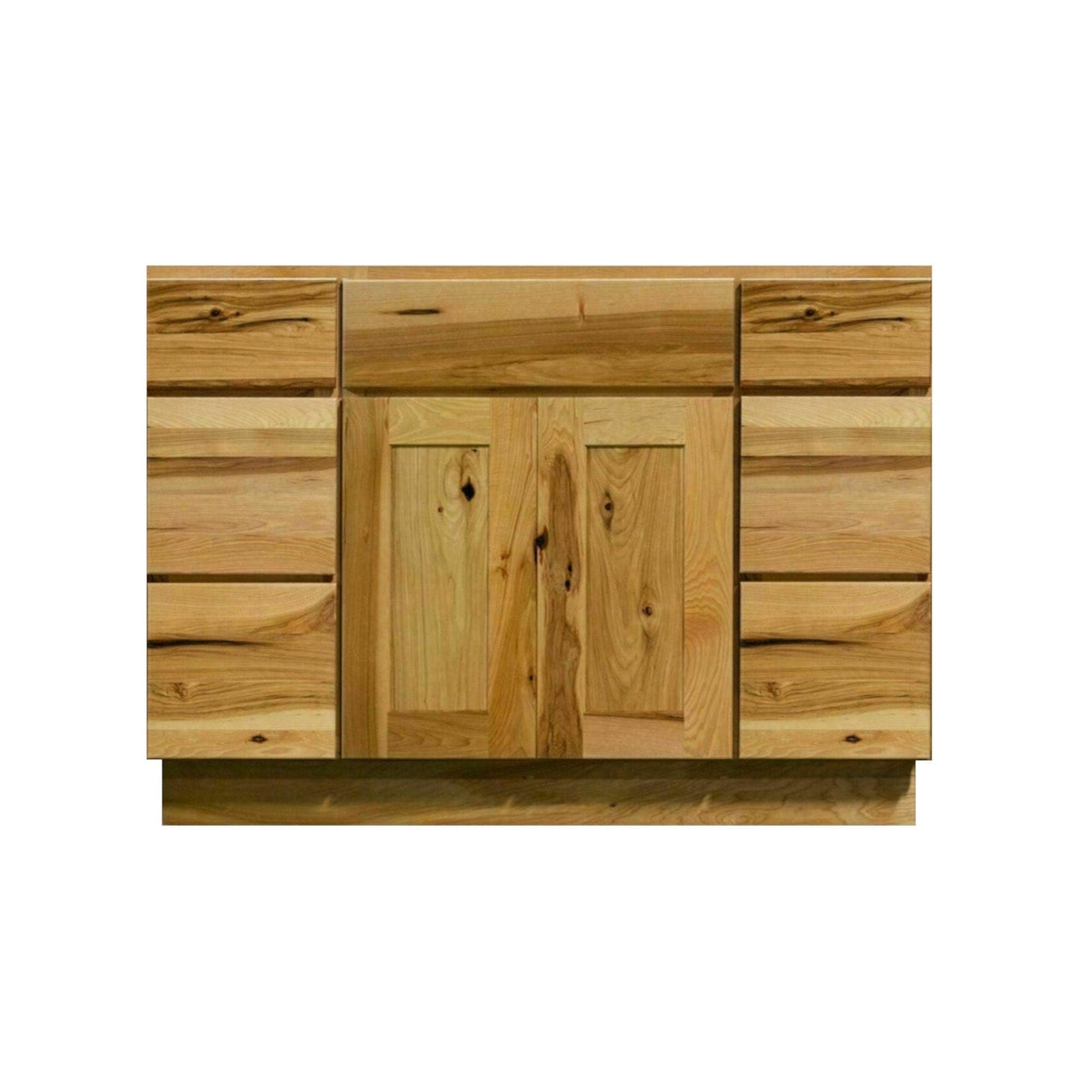 Mueble de baño con lavabo individual estilo shaker de nogal de 54 pulgadas y cajones