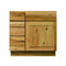 Mueble de baño con lavabo individual estilo shaker de nogal de 36 pulgadas y cajones a la izquierda
