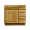 Mueble de baño con lavabo individual estilo shaker de nogal de 36 pulgadas y cajones a la derecha