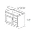 Mueble de baño con lavabo individual estilo shaker de nogal de 36 pulgadas y cajones a la derecha