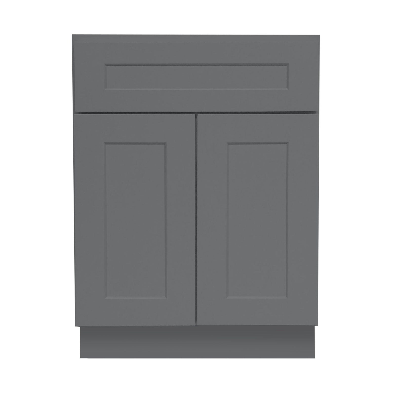 Mueble de baño con lavabo individual de 27 pulgadas, color gris, con acabado Shaker