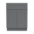 Mueble de baño con lavabo individual de 27 pulgadas, color gris, con acabado Shaker