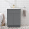 Mueble de baño con lavabo individual de 27 pulgadas, color gris, con acabado Shaker