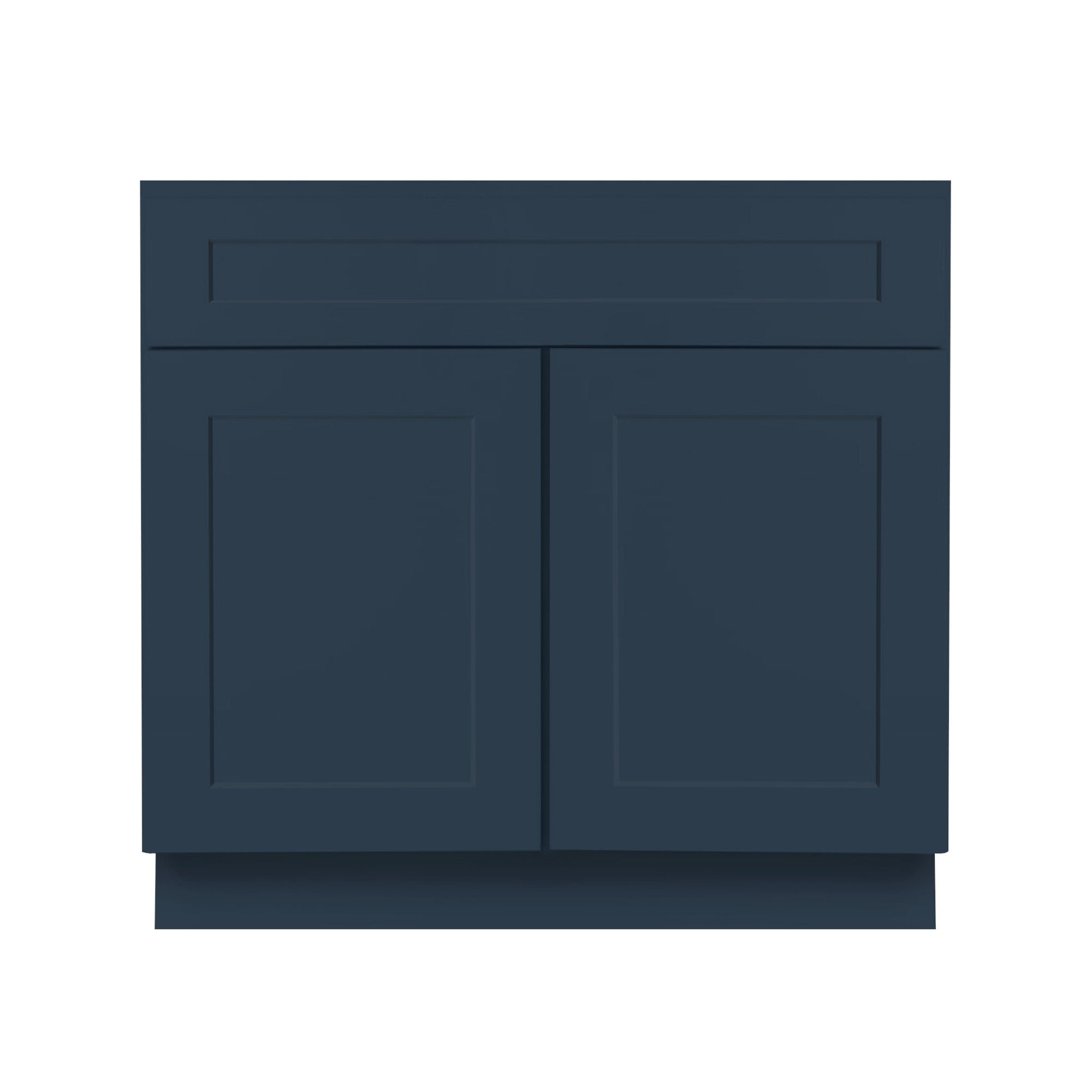 Mueble de baño con lavabo individual de 30 pulgadas, estilo shaker, color azul marino