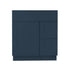 Mueble de baño de 30 pulgadas con lavabo individual en color azul marino y cajones a la derecha