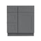 30 Inch Grey Shaker Single Sink Bathroom Vanity with Drawers on the Left