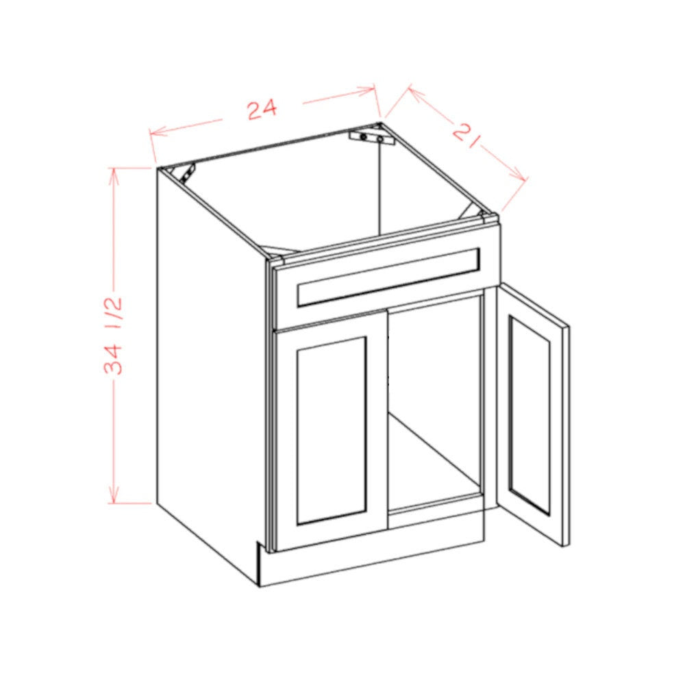 Mueble de baño con lavabo individual de 24 pulgadas con mezclador espresso