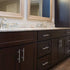 Mueble de baño con un solo lavabo y cajones de 60 pulgadas con mezclador de espresso