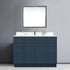 Mueble de baño con un solo lavabo y cajones de color azul marino de 48 pulgadas
