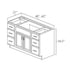 Mueble de baño de 48 pulgadas con lavabo individual y cajones, de color gris
