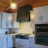 Unfinished Wood Range Hood With Angled Strapped Front and Decorative Trim - 30", 36", 42", 48", 54" and 60" Widths Available