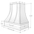 Antique White Range Hood With Curved Strapped Front and Decorative Trim - 30", 36", 42", 48", 54" and 60" Widths Available