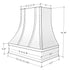 Chocolate Range Hood With Curved Strapped Front and Decorative Trim - 30", 36", 42", 48", 54" and 60" Widths Available