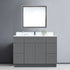 Mueble de baño gris Shaker de 60 pulgadas con lavabo individual y cajones