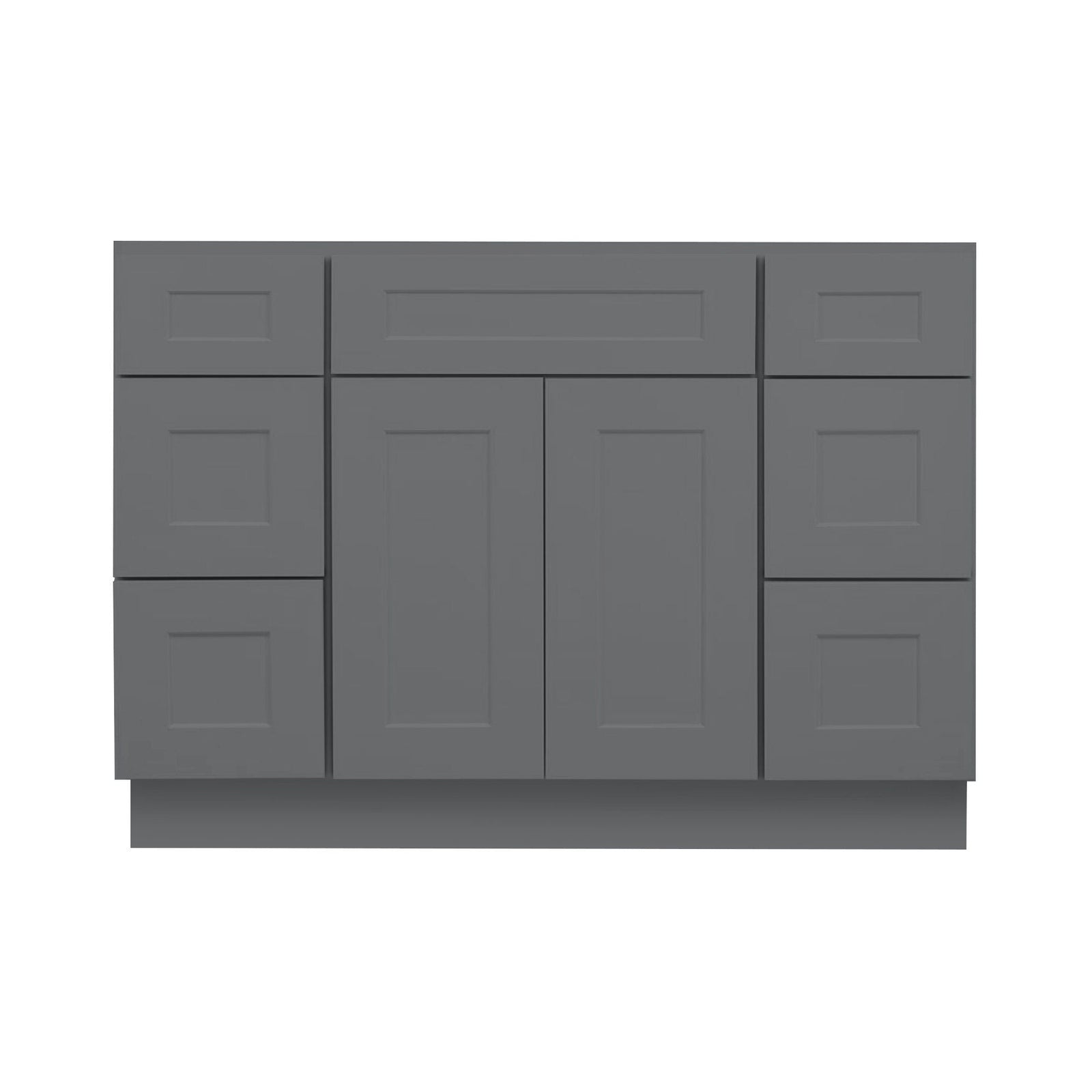 Mueble de baño gris Shaker de 60 pulgadas con lavabo individual y cajones