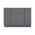 Mueble de baño gris Shaker de 60 pulgadas con lavabo individual y cajones