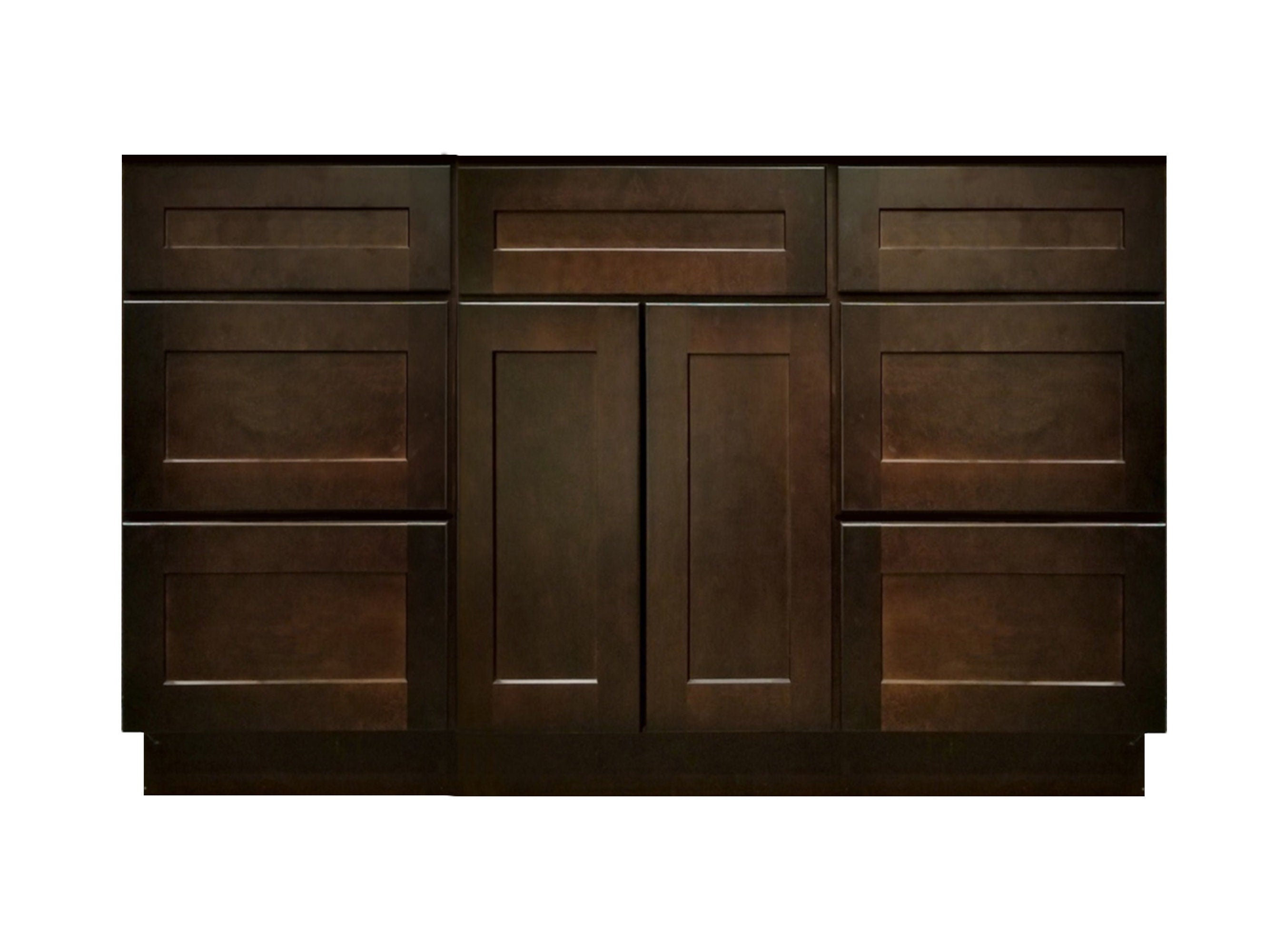 Mueble de baño con un solo lavabo y cajones de 60 pulgadas con mezclador de espresso