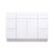 Mueble de baño blanco de 60 pulgadas con un solo lavabo y cajones