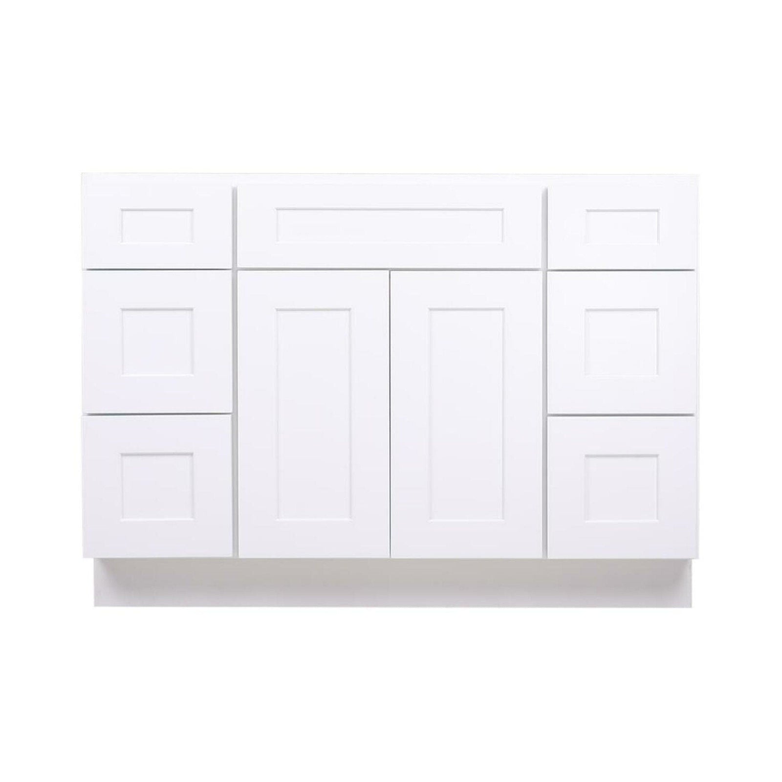 Mueble de baño blanco de 54 pulgadas con un solo lavabo y cajones