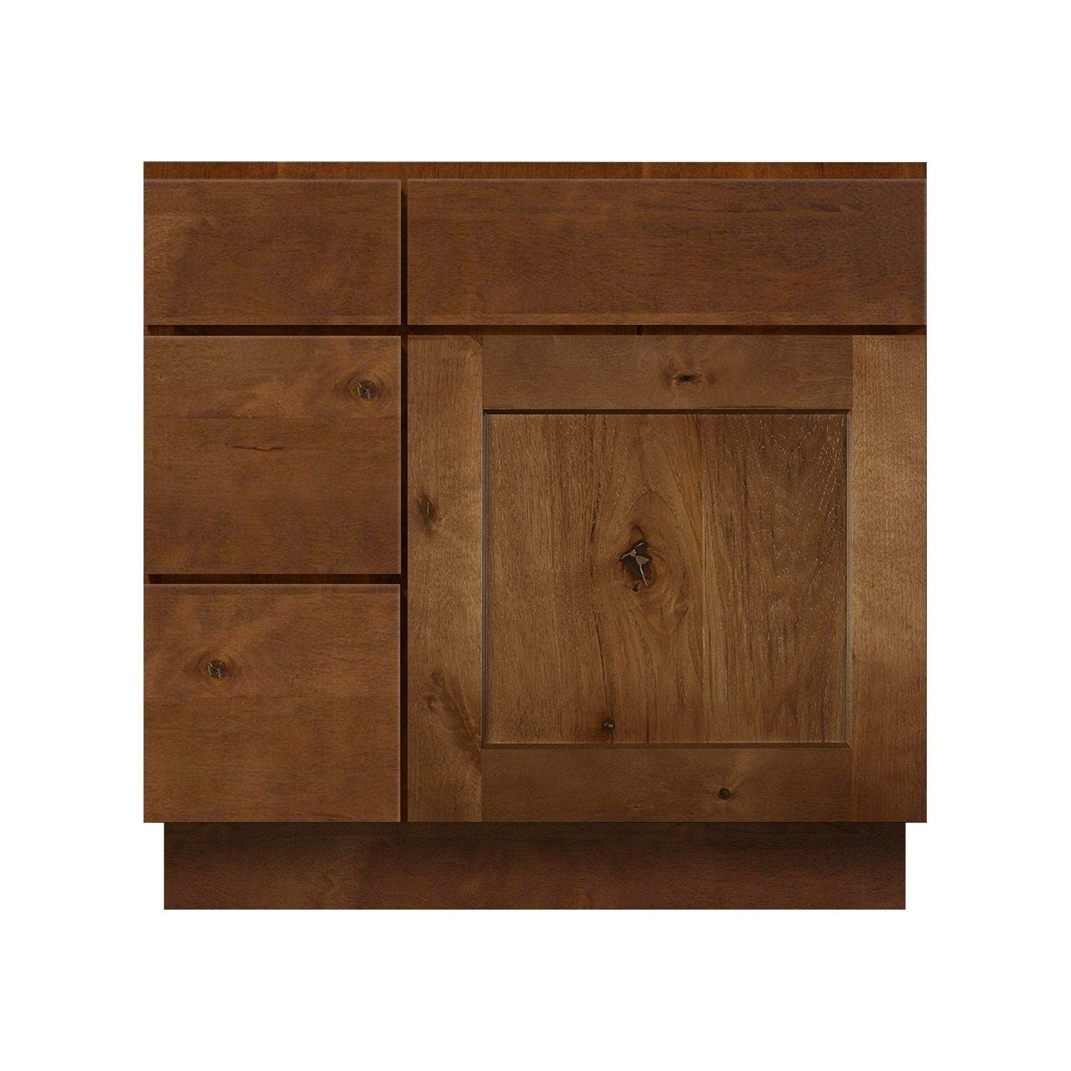 Mueble de baño rústico con lavabo individual de 30 pulgadas y estilo Shaker