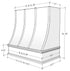 Chocolate Wood Range Hood With Sloped Strapped Front and Decorative Trim - 30", 36", 42", 48", 54" and 60" Widths Available