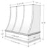 Antique White Wood Range Hood With Sloped Strapped Front and Decorative Trim - 30", 36", 42", 48", 54" and 60" Widths Available