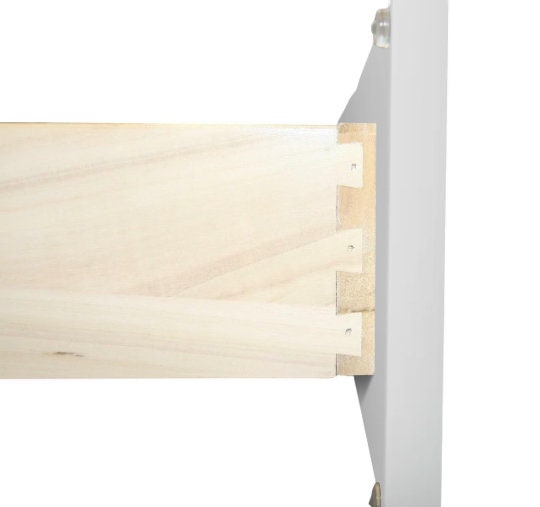 Mueble de baño blanco de 30 pulgadas con lavabo individual y cajones a la izquierda