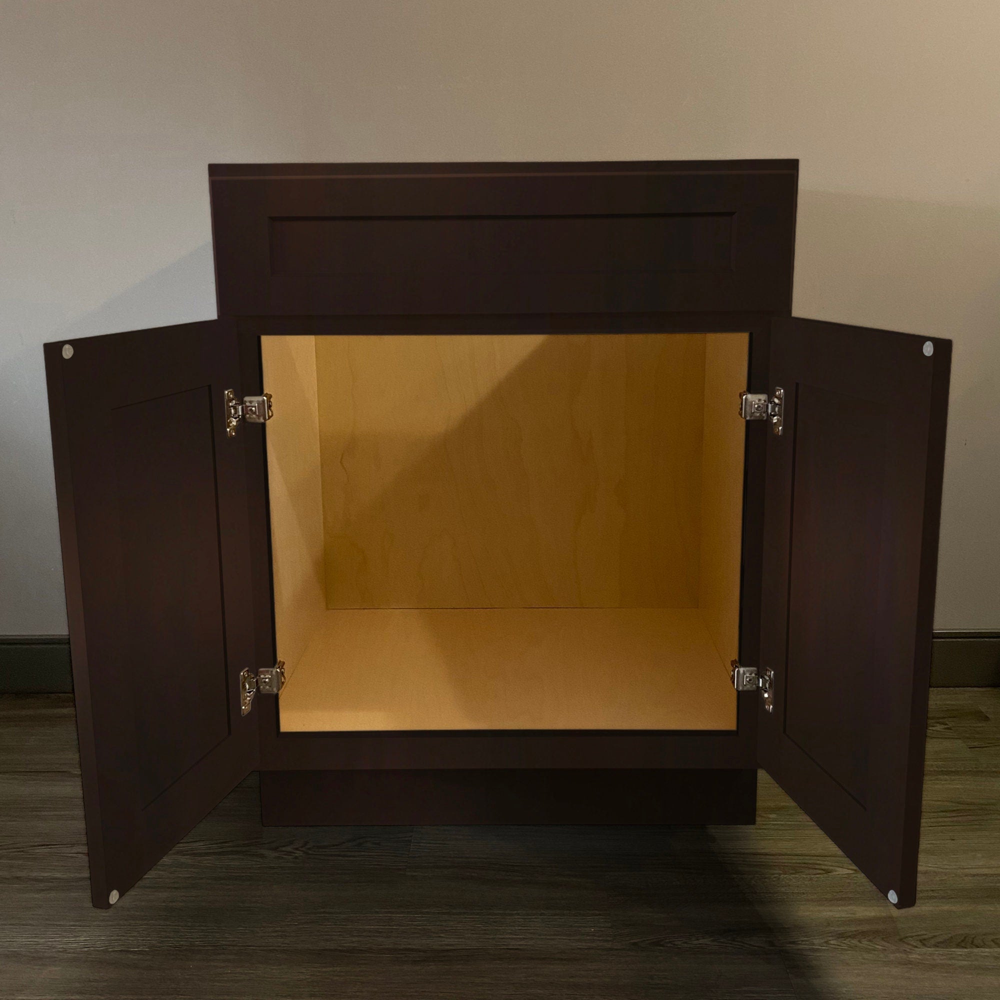 Mueble de baño con lavabo individual de 24 pulgadas con mezclador espresso