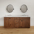 Mueble de baño rústico de 72 pulgadas con dos lavabos y cajones