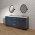 Mueble de baño con dos lavabos y cajones de color azul marino de 72 pulgadas