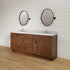 Mueble de baño rústico de 60 pulgadas con dos lavabos y cajones