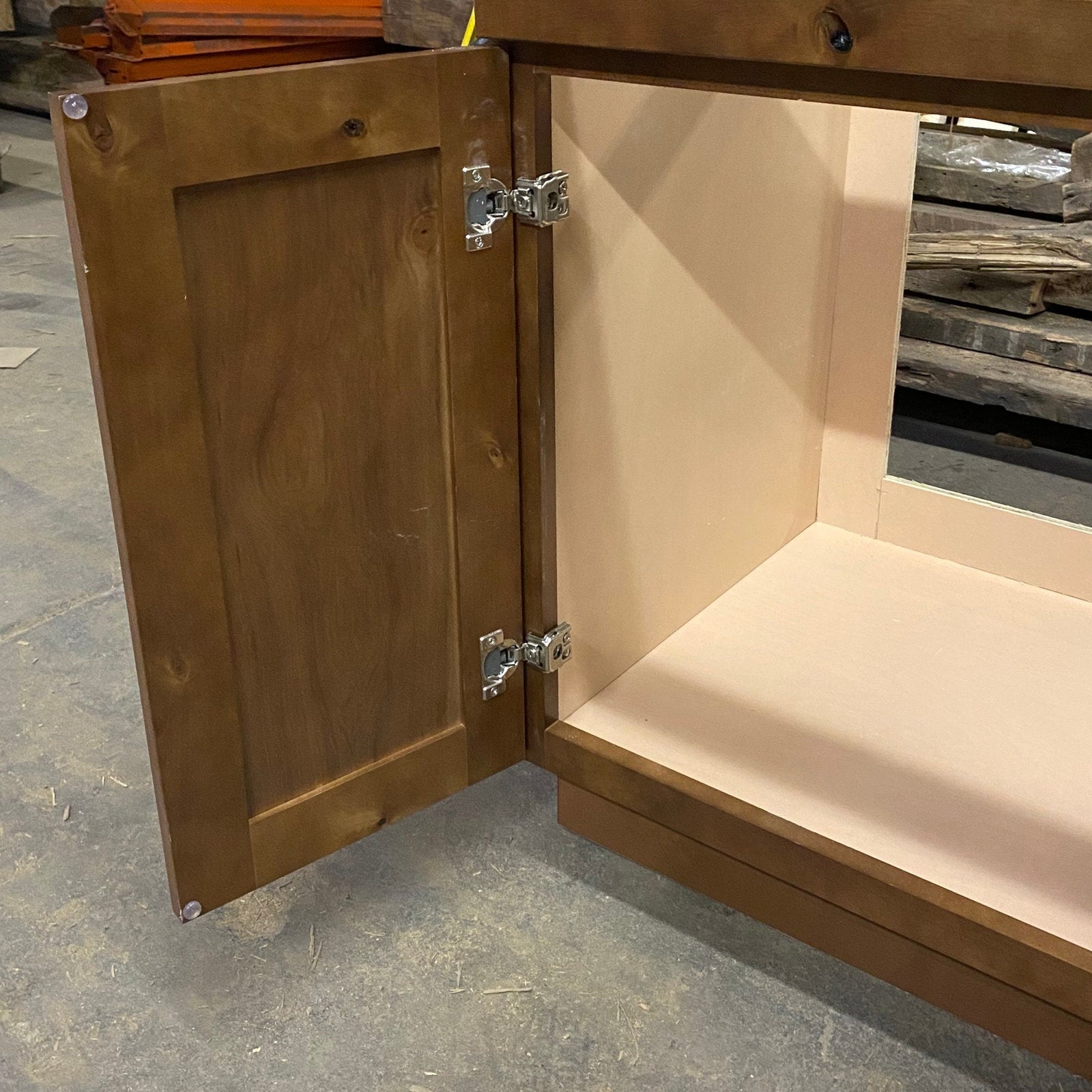 Mueble de baño rústico de 72 pulgadas con dos lavabos y cajones