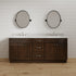 72 Inch Espresso Shaker Double Sink Bathroom Vanity with Drawers