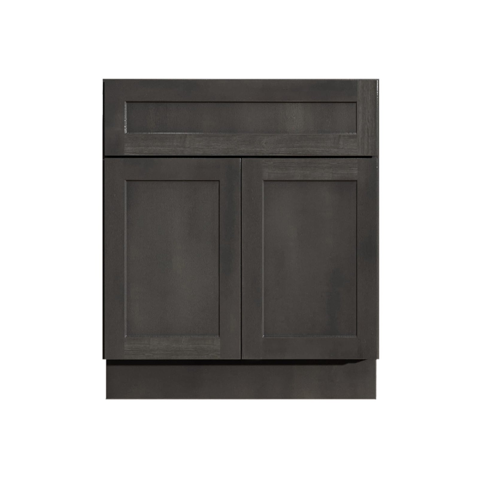 Mueble de baño de 24 pulgadas con lavabo individual y acabado en gris estilo shaker