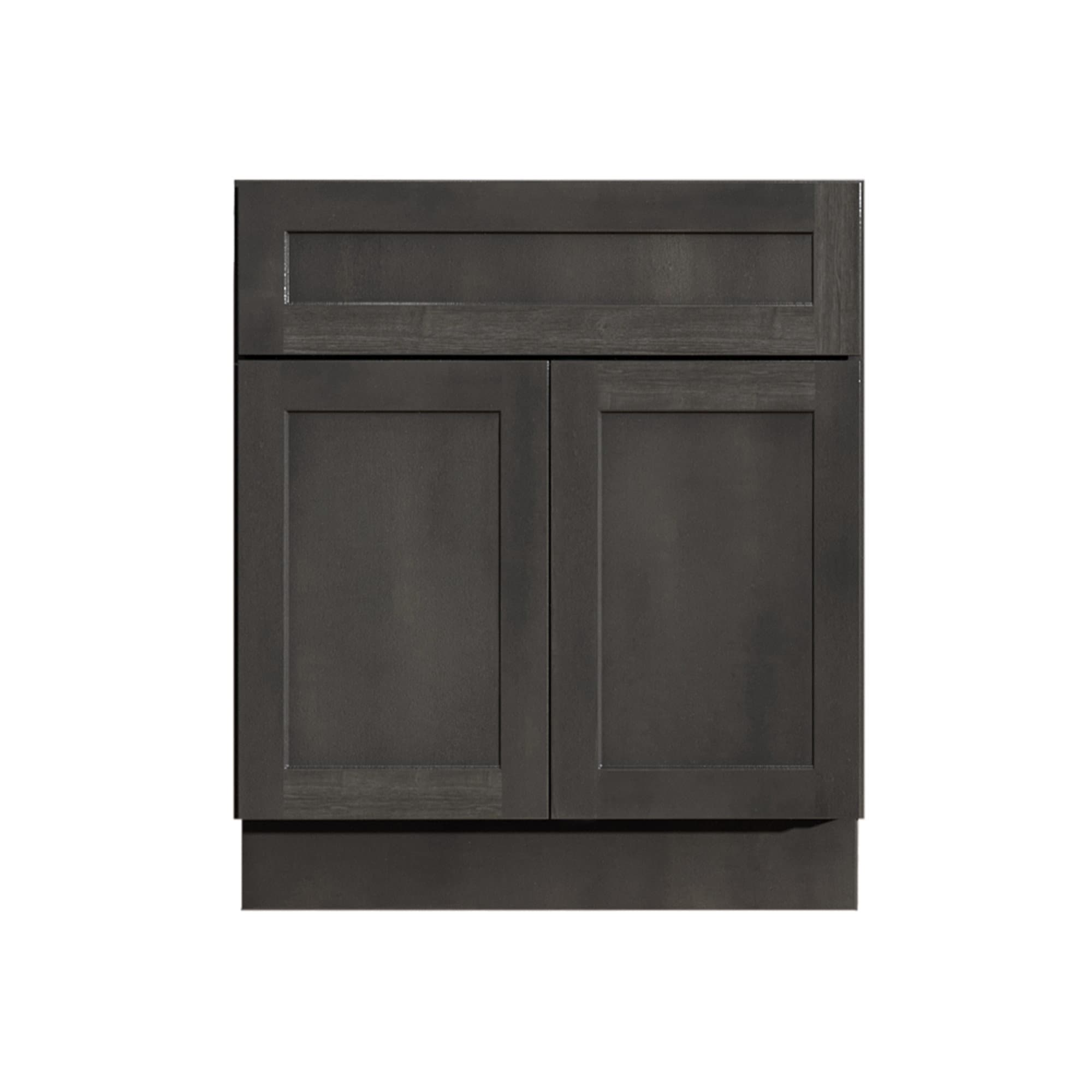 Mueble de baño de 27 pulgadas con lavabo individual y acabado en gris estilo shaker