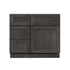 Mueble de baño de 30 pulgadas con lavabo individual y cajones a la izquierda, de color gris