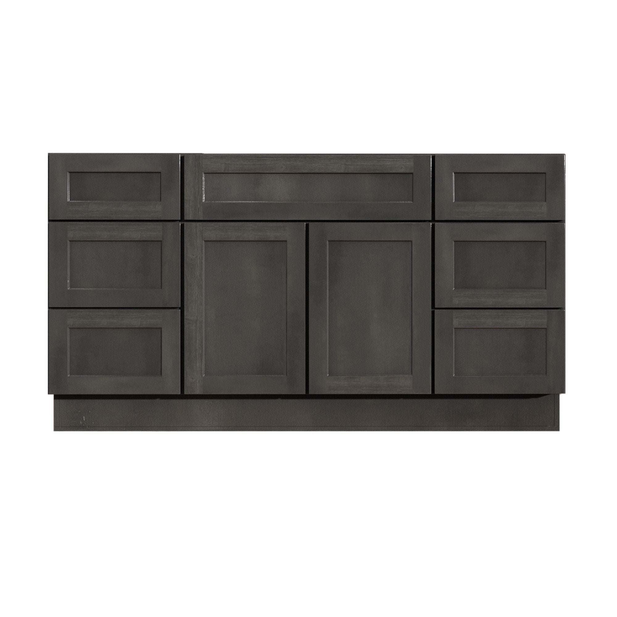 Mueble de baño de 48 pulgadas con lavabo individual y cajones, de color gris