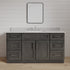 Mueble de baño de 48 pulgadas con lavabo individual y cajones, de color gris