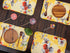 DaDa Bedding Radiant Sunshine Yellow Floral Dining Table Placemats - Set of 4-Pieces Quilted Hummingbirds Farmhouse Red Flowers - 13 x 19