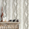Abstract Wallpaper with Flowing Organic Waves in Grey and White - D798