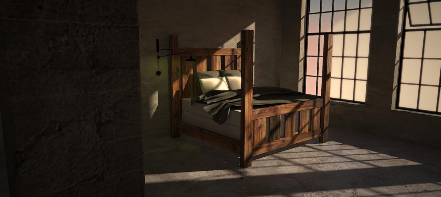 Four Poster Bed, King Bed Frame, Reclaimed Wood Bed, Wood Bed Frame, Queen Bed Frame, Bedroom Furniture, Solid Bed Frame